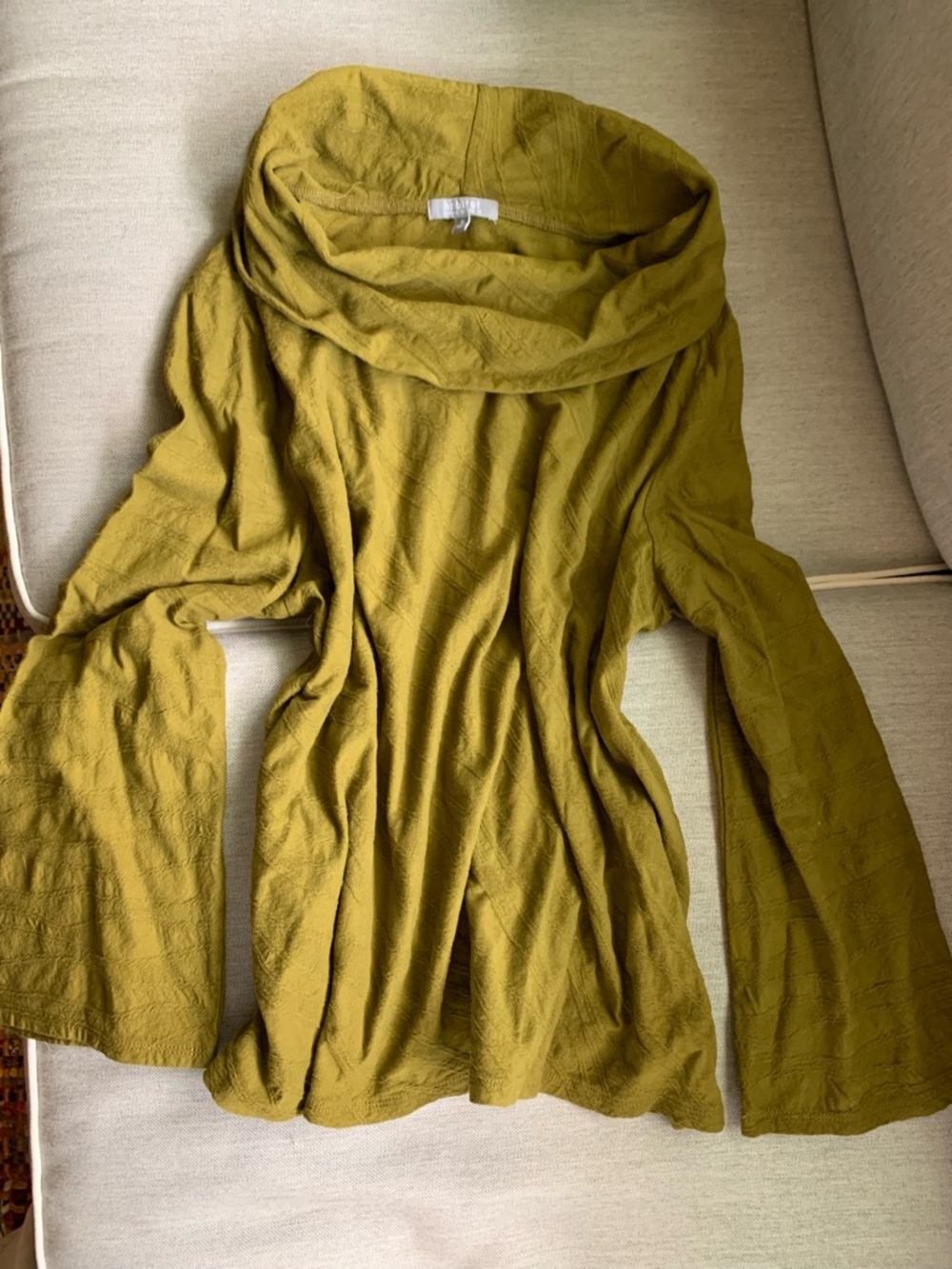 Habitat Olive Cowl Neck Bell Sleeve Sweater